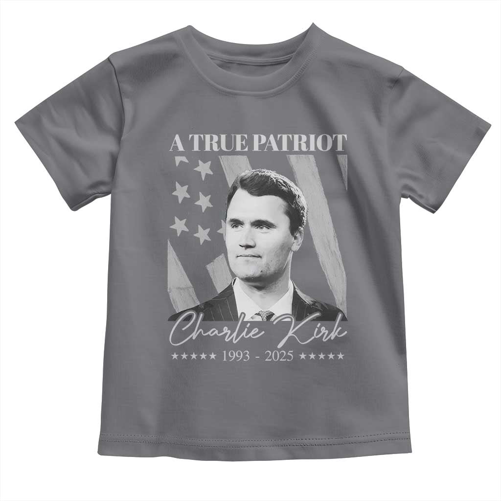 A True Patriot Charlie Kirk Toddler T Shirt Vintage American Flag - Wonder Print Shop