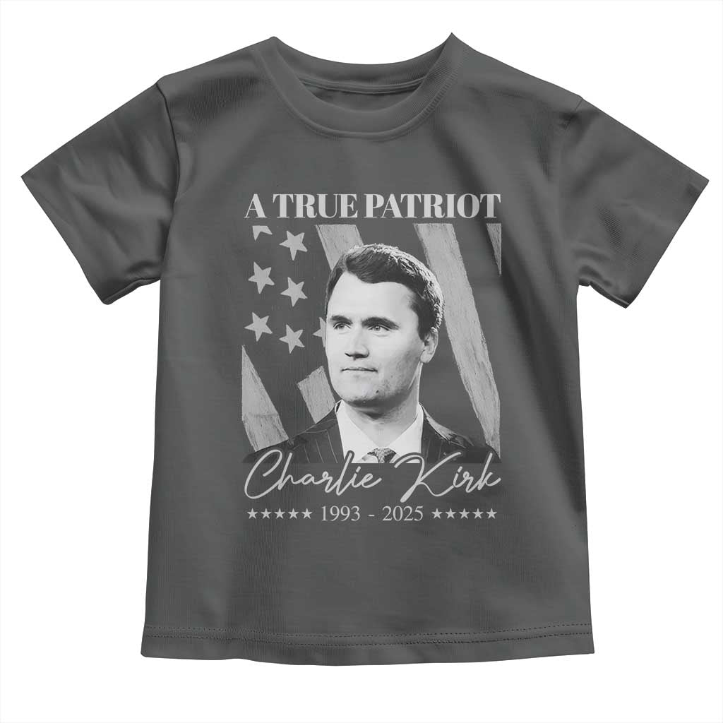 A True Patriot Charlie Kirk Toddler T Shirt Vintage American Flag - Wonder Print Shop