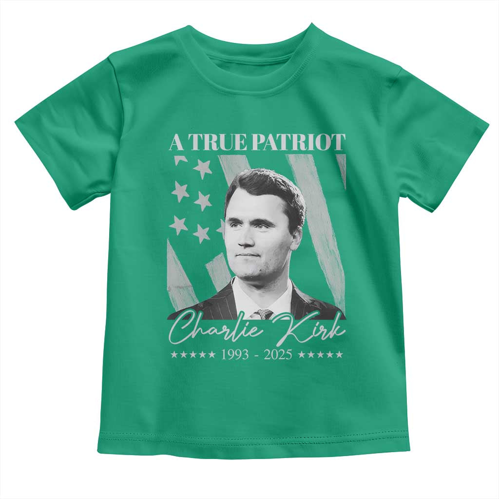 A True Patriot Charlie Kirk Toddler T Shirt Vintage American Flag - Wonder Print Shop