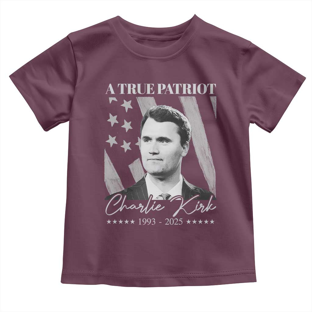 A True Patriot Charlie Kirk Toddler T Shirt Vintage American Flag - Wonder Print Shop