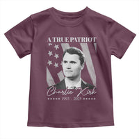 A True Patriot Charlie Kirk Toddler T Shirt Vintage American Flag - Wonder Print Shop