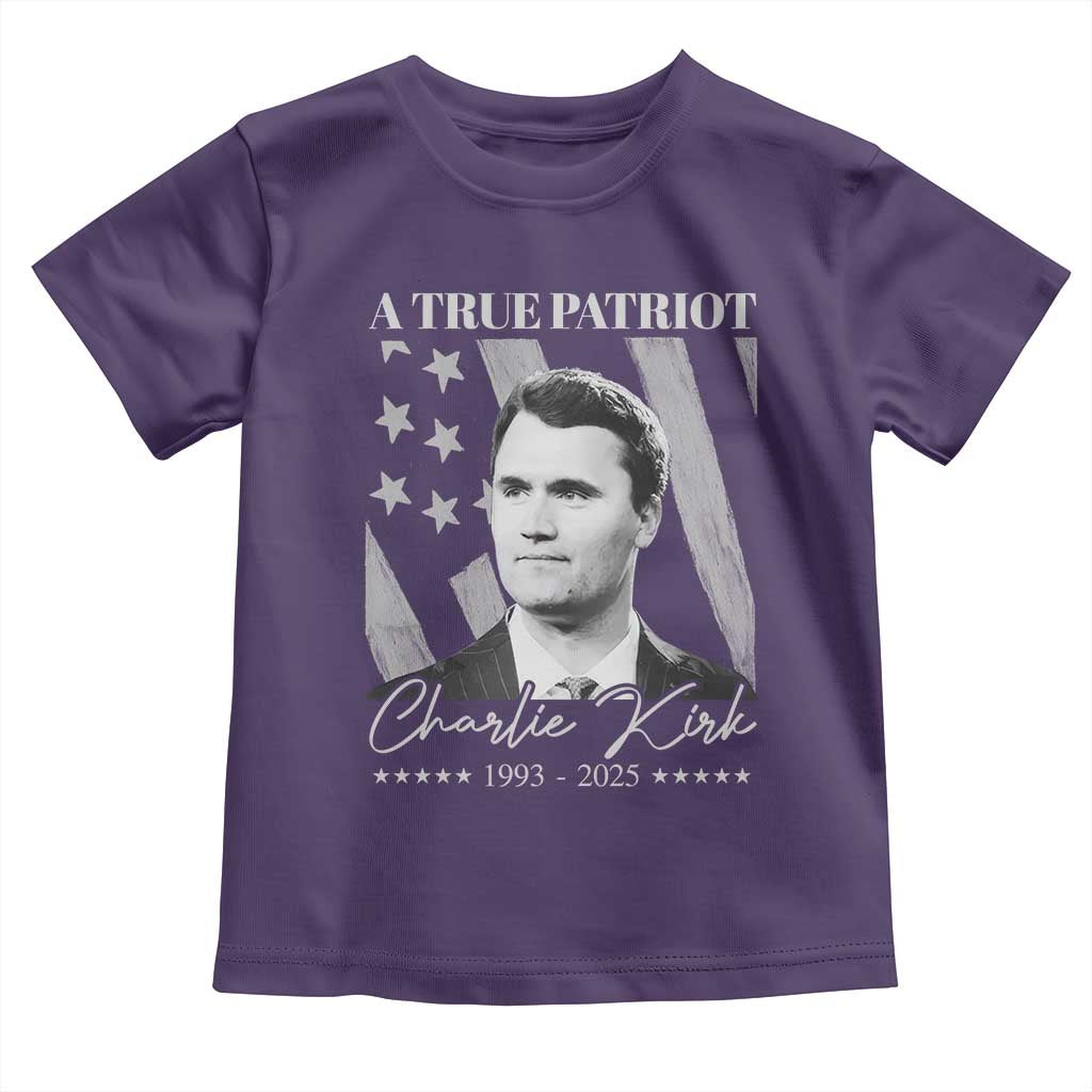 A True Patriot Charlie Kirk Toddler T Shirt Vintage American Flag - Wonder Print Shop