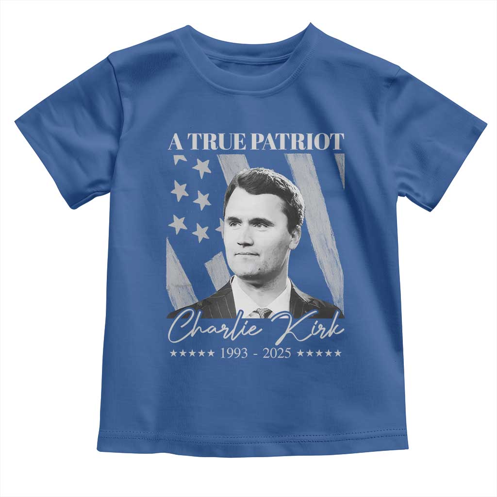 A True Patriot Charlie Kirk Toddler T Shirt Vintage American Flag - Wonder Print Shop