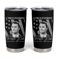 A True Patriot Charlie Kirk Tumbler Cup Vintage American Flag - Wonder Print Shop