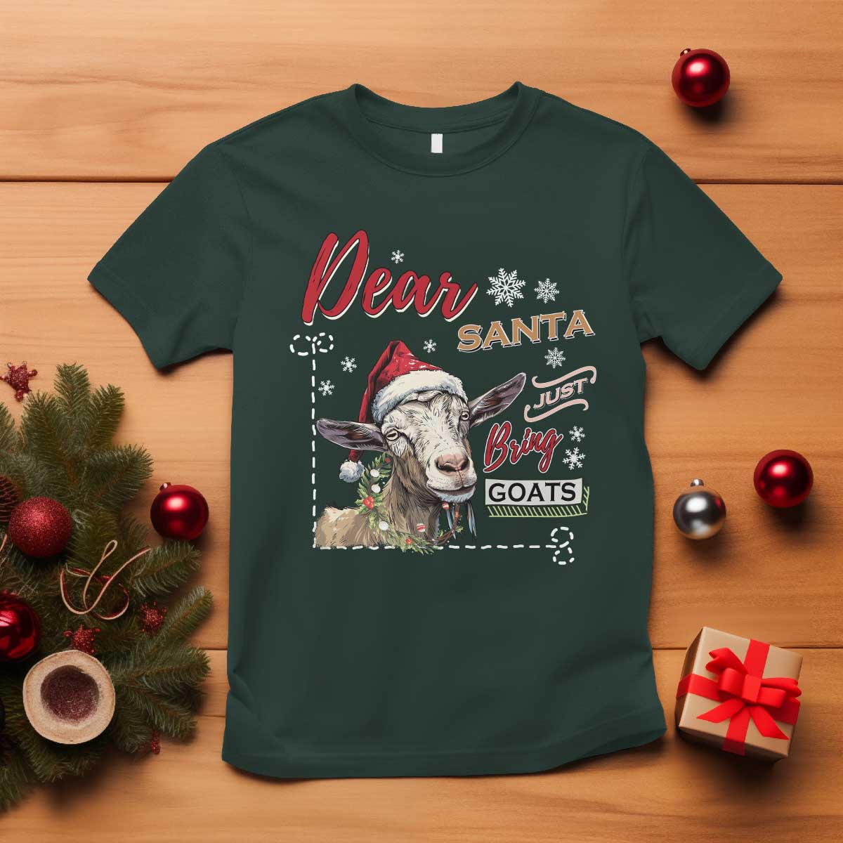 Funny Yule T Shirt Dear Santa Just Bring Goats Krampus - Wonder Print Shop