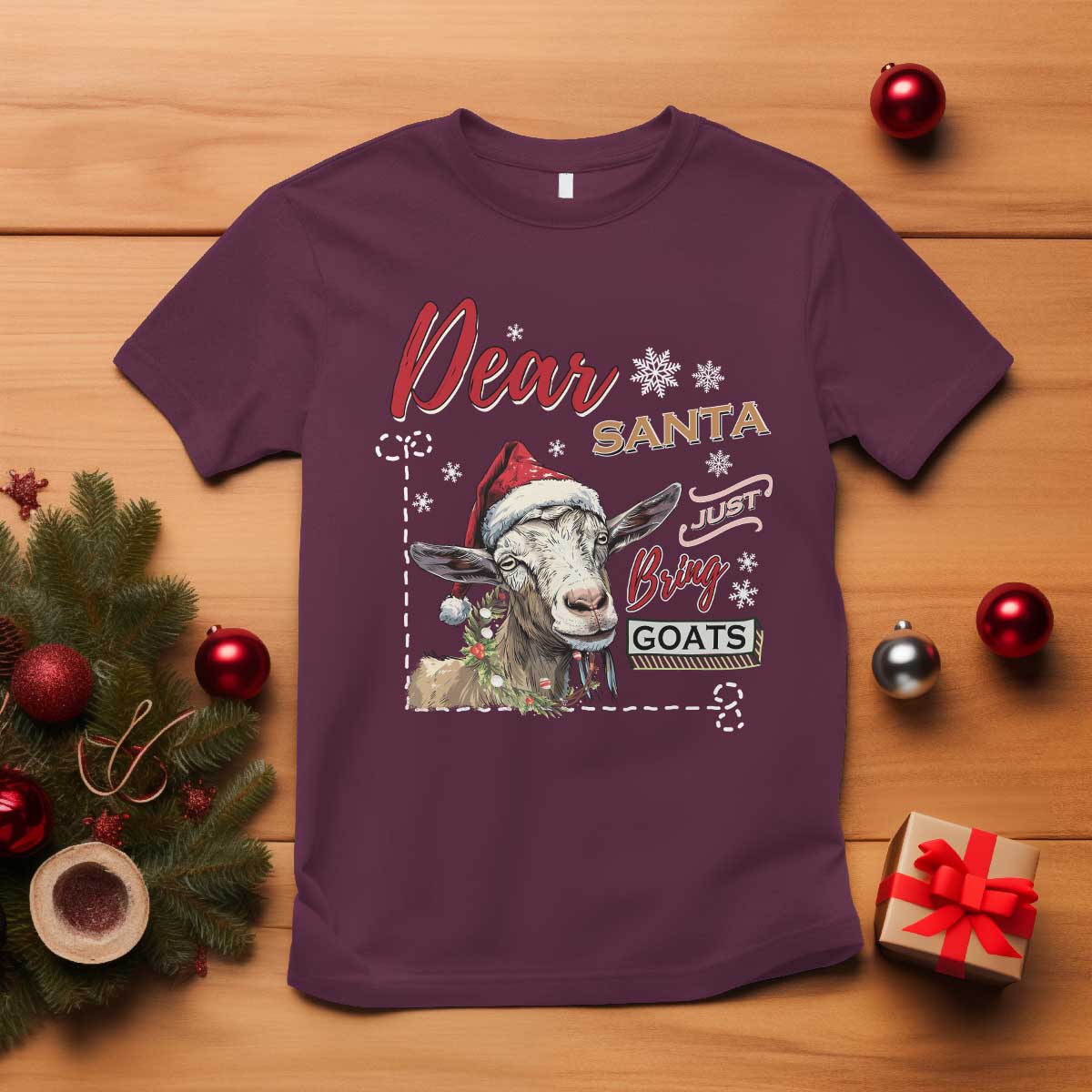 Funny Yule T Shirt Dear Santa Just Bring Goats Krampus - Wonder Print Shop