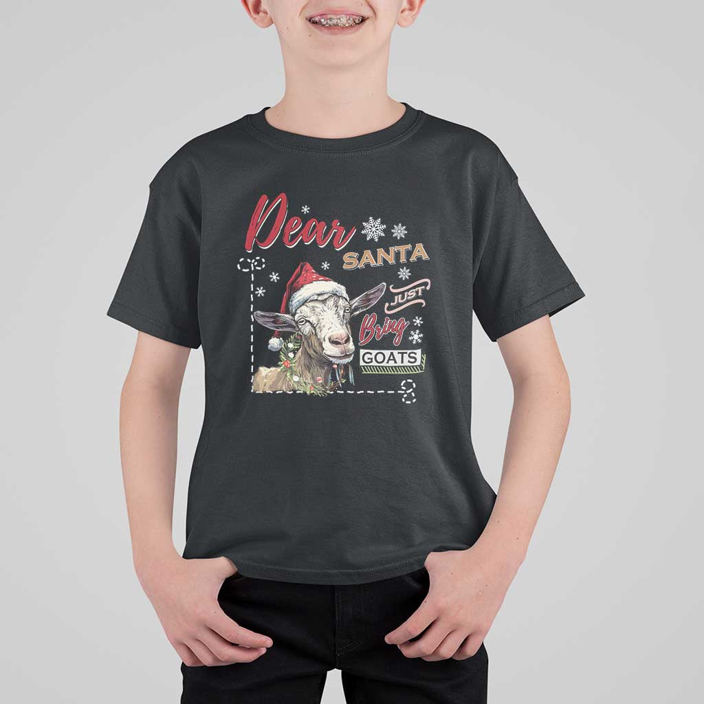 Funny Yule T Shirt For Kid Dear Santa Just Bring Goats Krampus - Wonder Print Shop