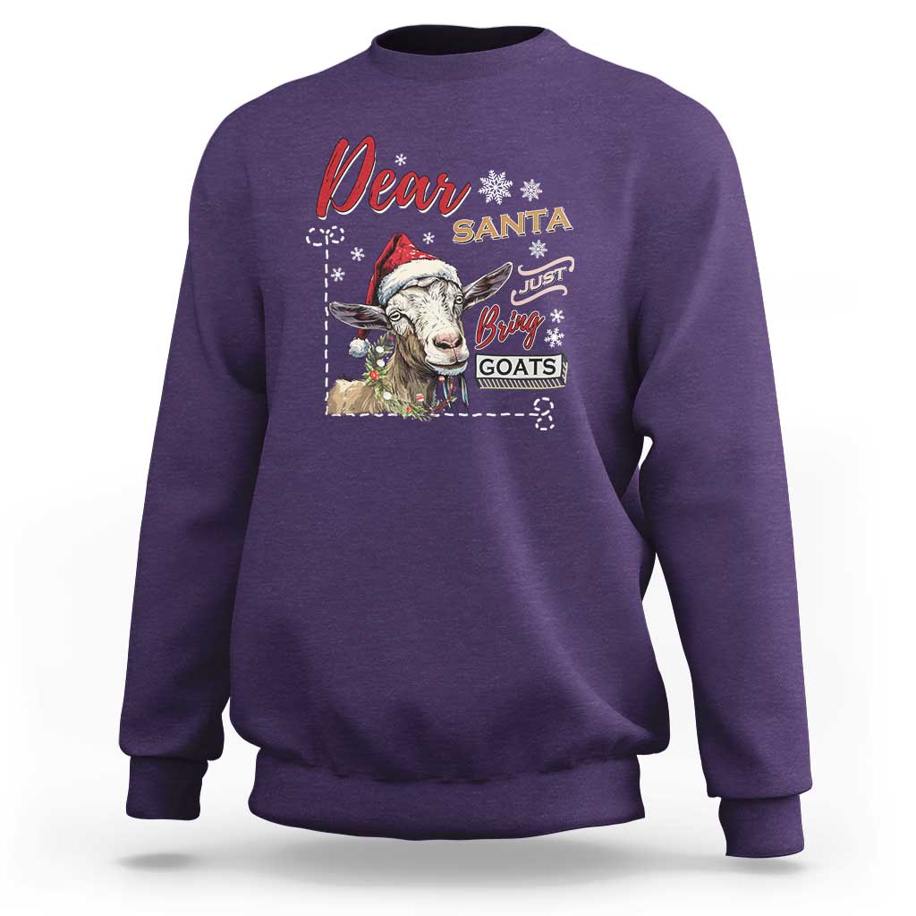 Funny Yule Sweatshirt Dear Santa Just Bring Goats Krampus - Wonder Print Shop