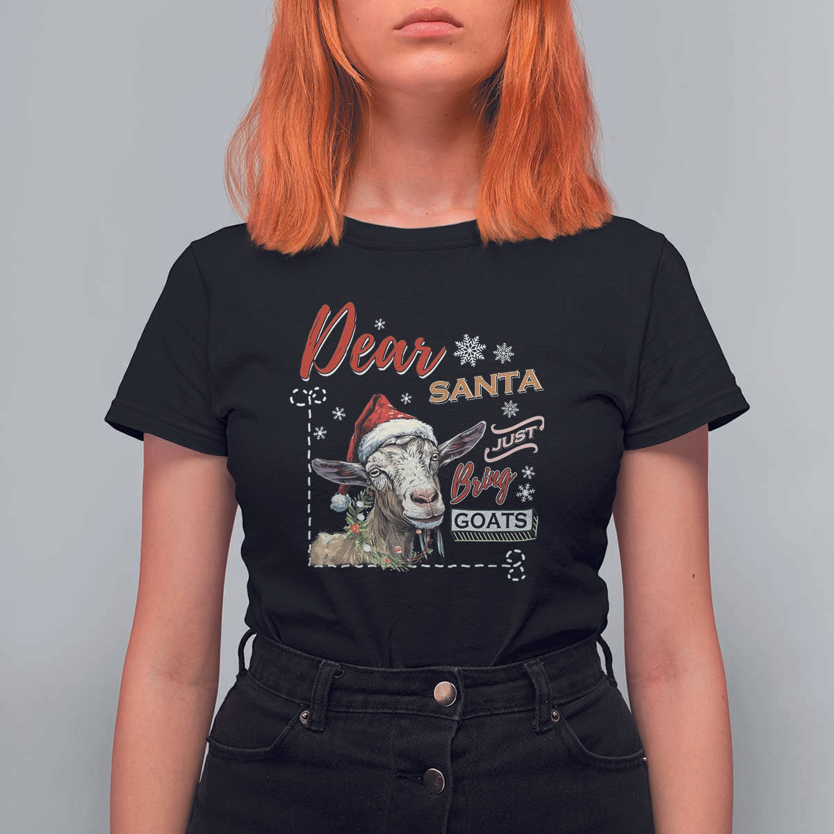 Funny Yule T Shirt For Women Dear Santa Just Bring Goats Krampus - Wonder Print Shop