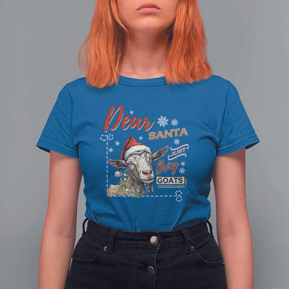 Funny Yule T Shirt For Women Dear Santa Just Bring Goats Krampus - Wonder Print Shop