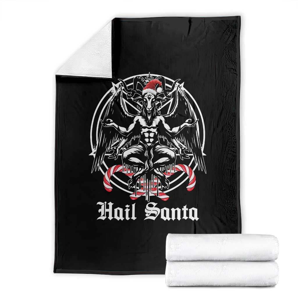 Hail Santa Gothic Christmas Throw Blanket Baphomet Gothmas Pentagram - Wonder Print Shop