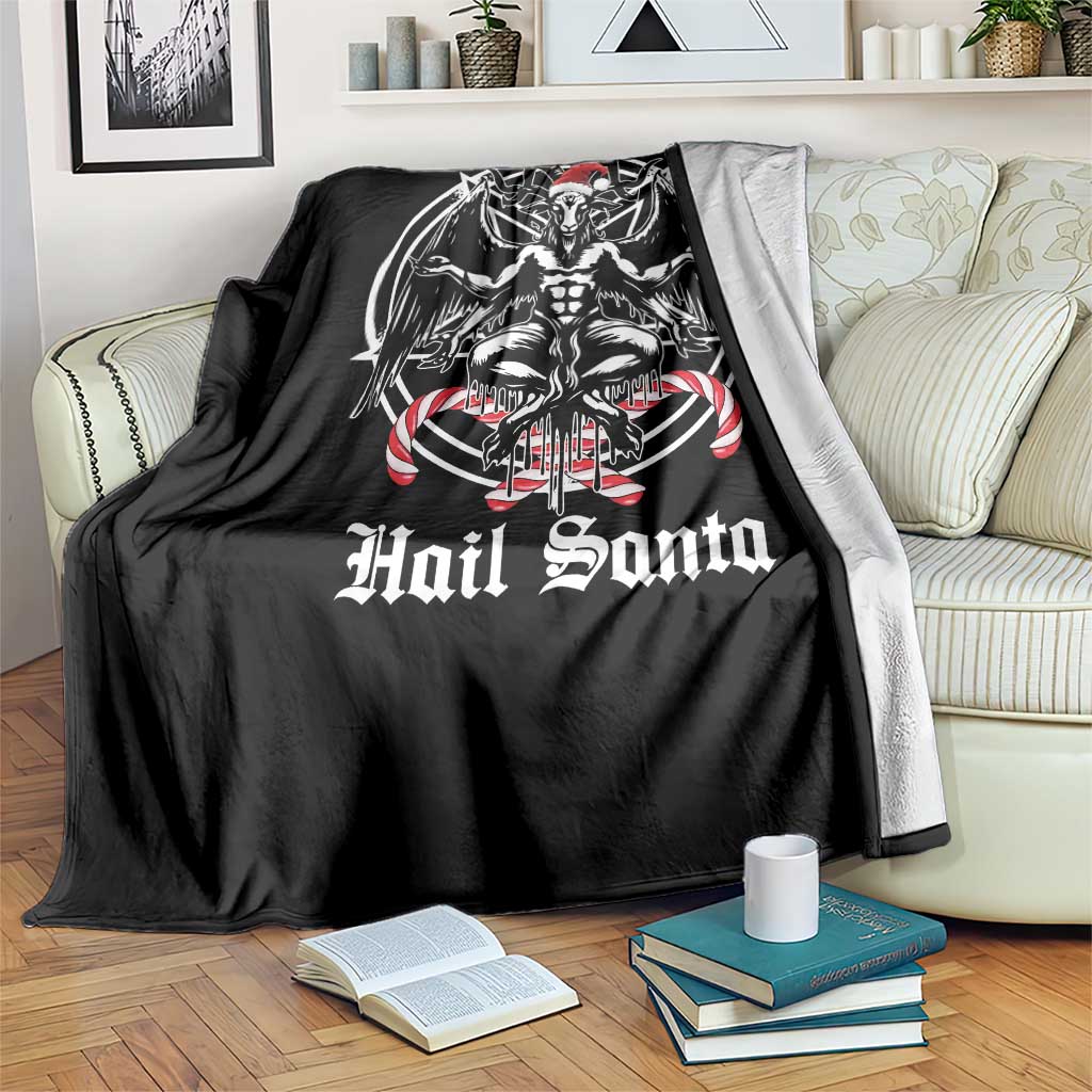 Hail Santa Gothic Christmas Throw Blanket Baphomet Gothmas Pentagram - Wonder Print Shop