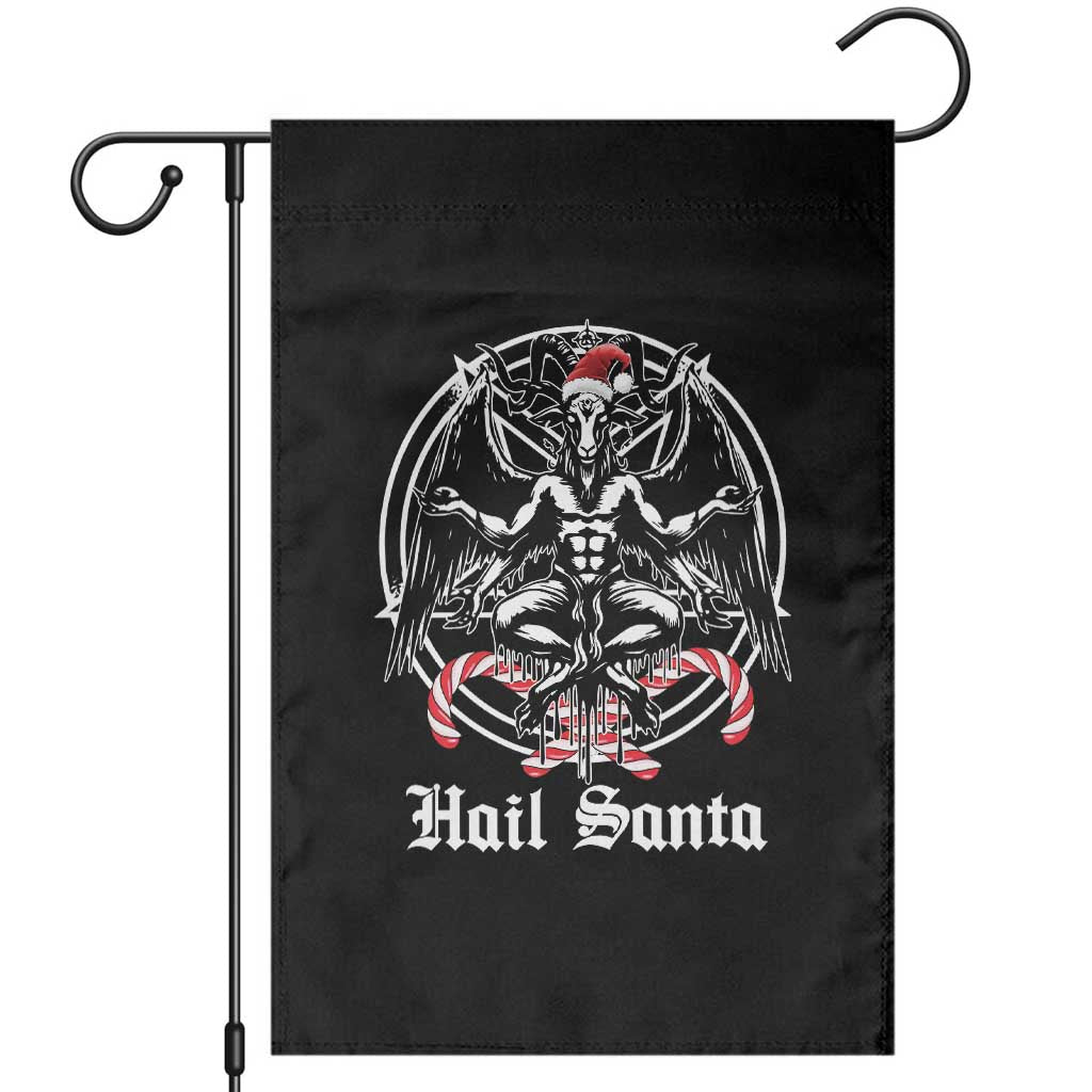 Hail Santa Gothic Christmas Garden Flag Baphomet Gothmas Pentagram - Wonder Print Shop