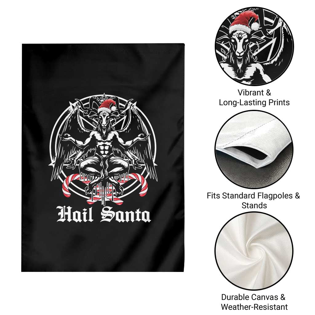 Hail Santa Gothic Christmas Garden Flag Baphomet Gothmas Pentagram - Wonder Print Shop