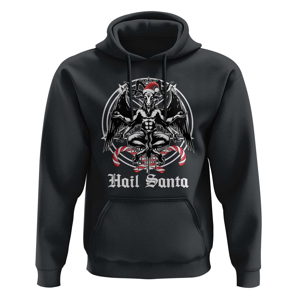 Hail Santa Gothic Christmas Hoodie Baphomet Gothmas Pentagram