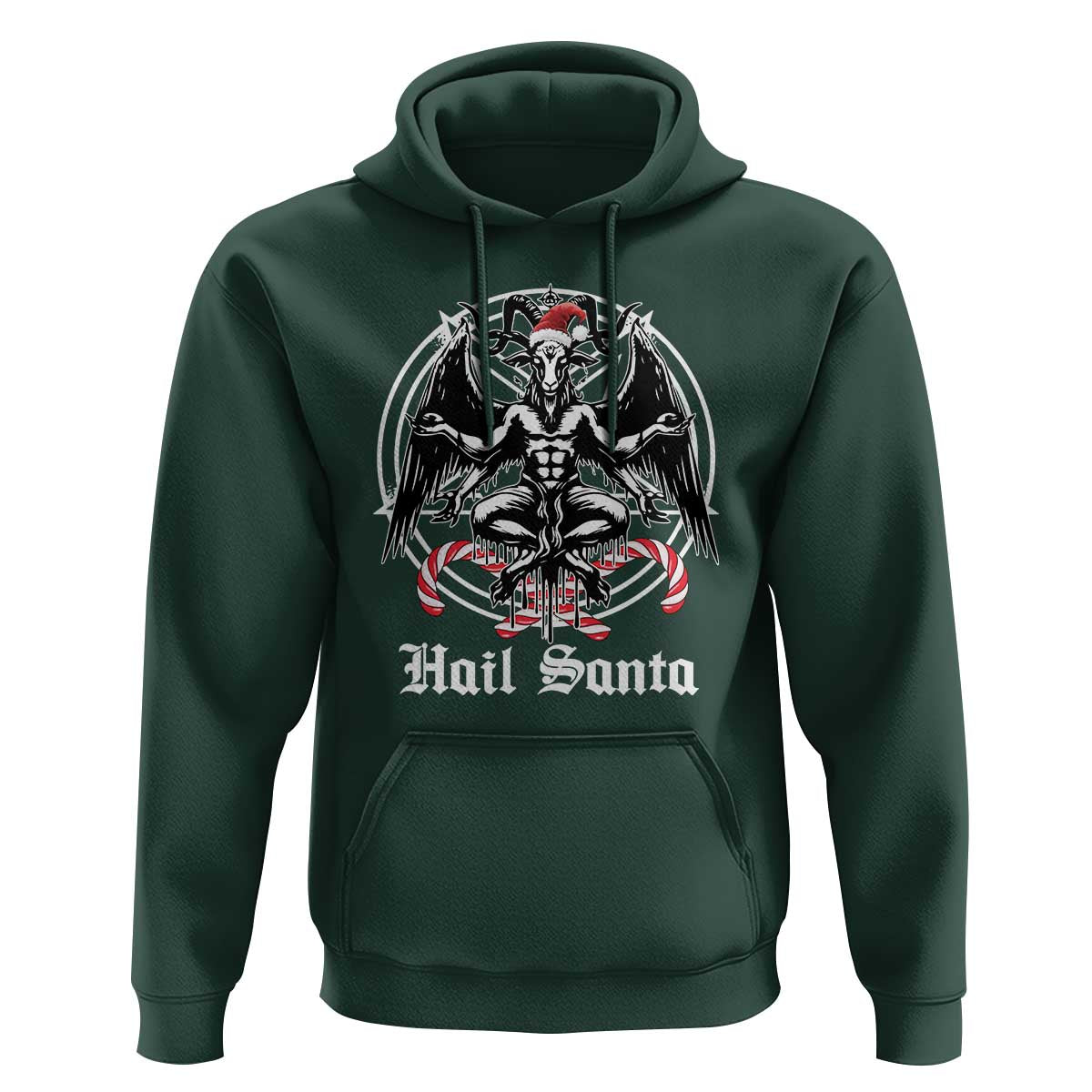 Hail Santa Gothic Christmas Hoodie Baphomet Gothmas Pentagram