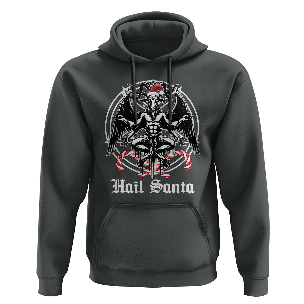 Hail Santa Gothic Christmas Hoodie Baphomet Gothmas Pentagram