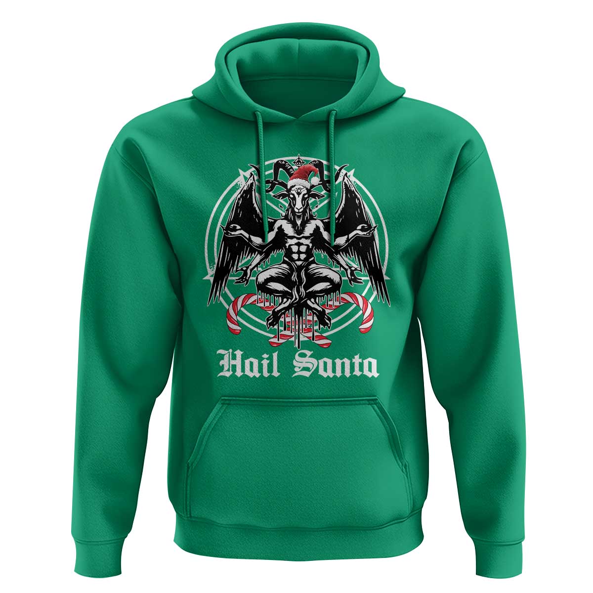 Hail Santa Gothic Christmas Hoodie Baphomet Gothmas Pentagram