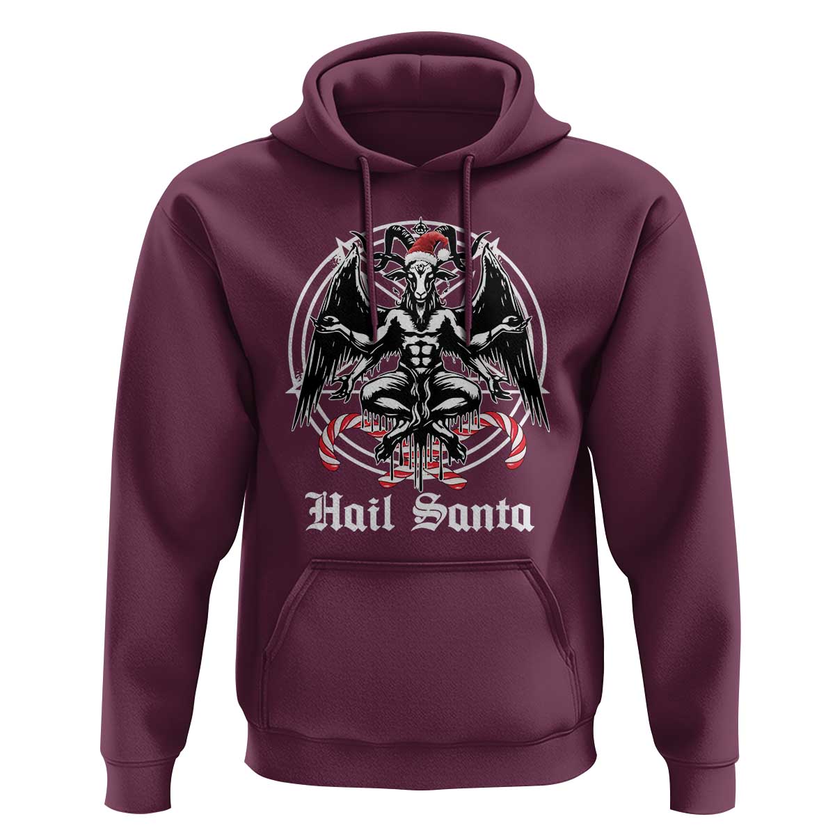 Hail Santa Gothic Christmas Hoodie Baphomet Gothmas Pentagram