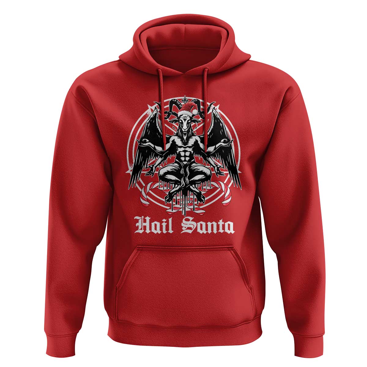 Hail Santa Gothic Christmas Hoodie Baphomet Gothmas Pentagram