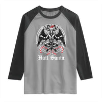Hail Santa Gothic Christmas Raglan Shirt Baphomet Gothmas Pentagram - Wonder Print Shop