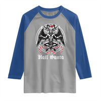 Hail Santa Gothic Christmas Raglan Shirt Baphomet Gothmas Pentagram - Wonder Print Shop