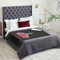 Merry Christmas Throw Blanket Vintage Xmas Tree Car - Wonder Print Shop