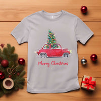 Merry Christmas T Shirt Vintage Xmas Tree Car - Wonder Print Shop
