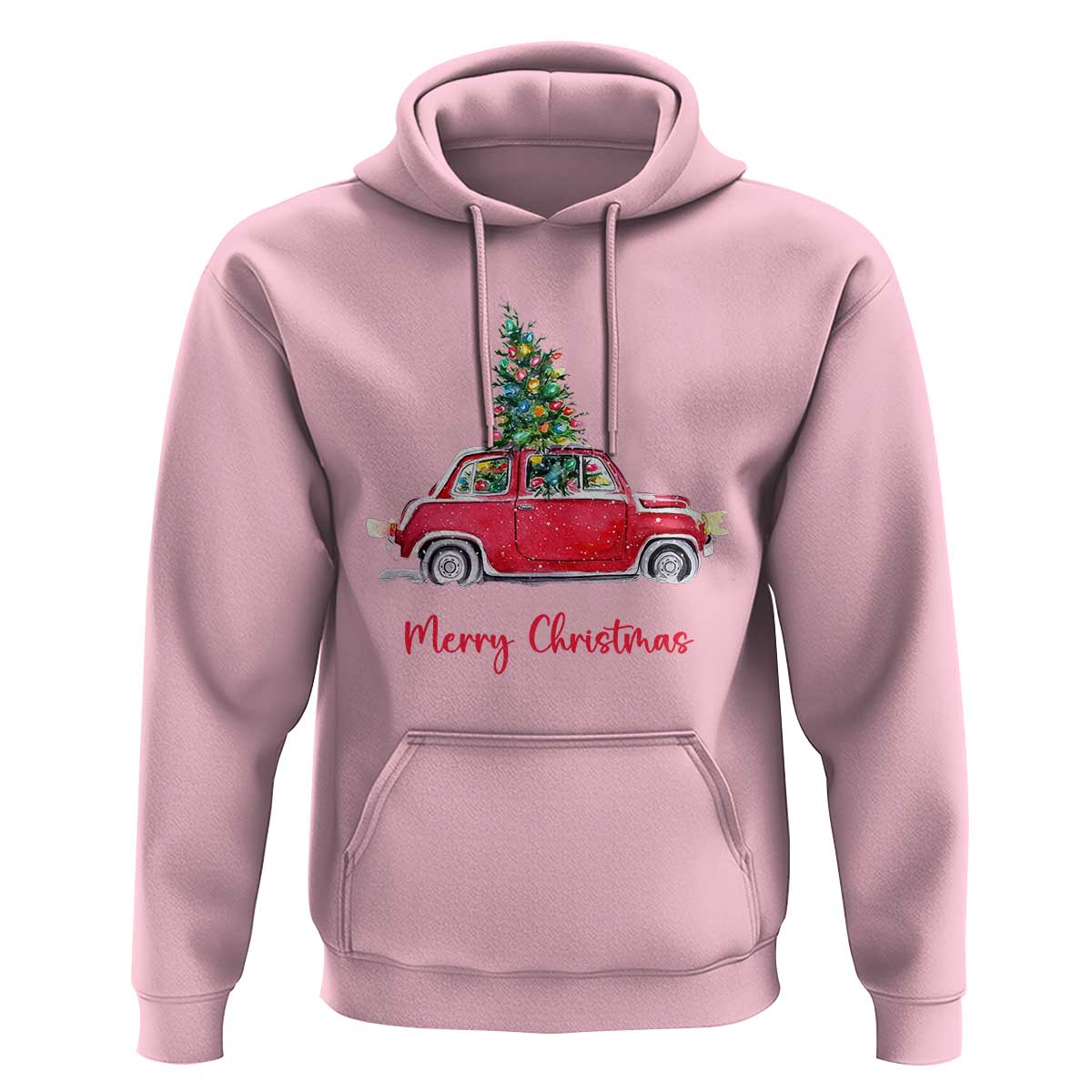 Merry Christmas Hoodie Vintage Xmas Tree Car