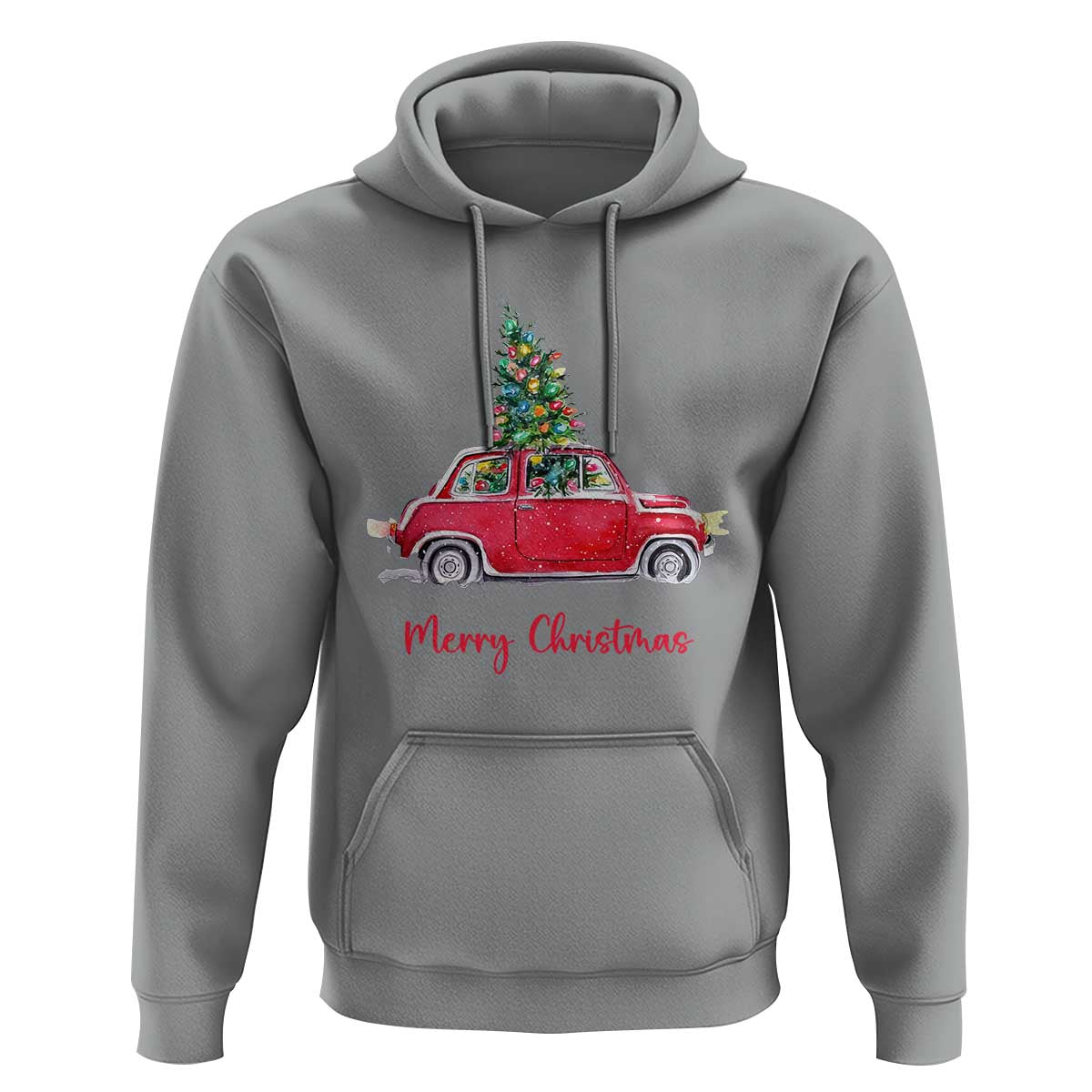 Merry Christmas Hoodie Vintage Xmas Tree Car