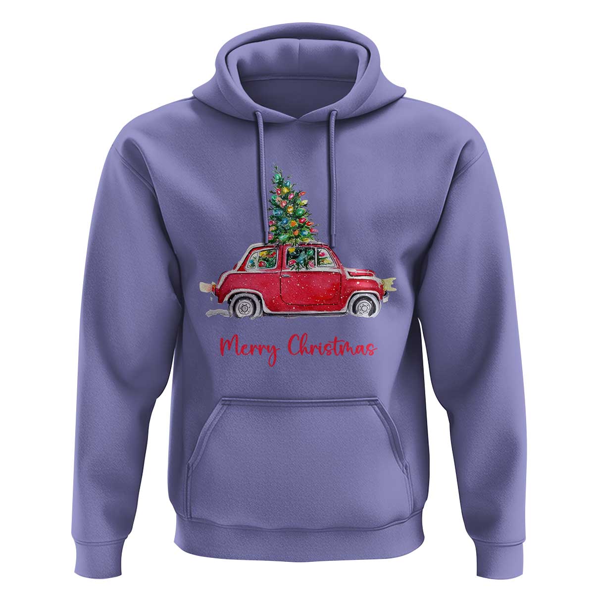 Merry Christmas Hoodie Vintage Xmas Tree Car