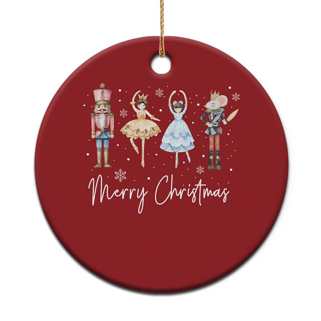Merry Xmas Nutcracker Ballerina Mouseking Christmas Ornament - Wonder Print Shop