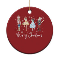 Merry Xmas Nutcracker Ballerina Mouseking Christmas Ornament - Wonder Print Shop
