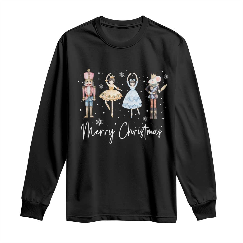 Merry Christmas Nutcracker Ballerina Mouseking Long Sleeve Shirt