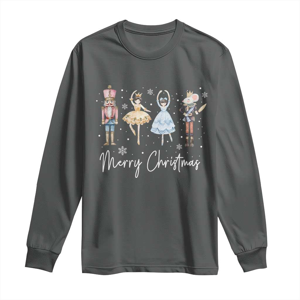 Merry Christmas Nutcracker Ballerina Mouseking Long Sleeve Shirt