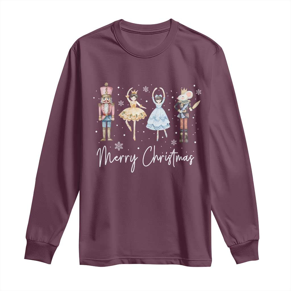 Merry Christmas Nutcracker Ballerina Mouseking Long Sleeve Shirt