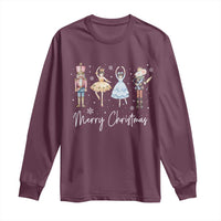 Merry Christmas Nutcracker Ballerina Mouseking Long Sleeve Shirt