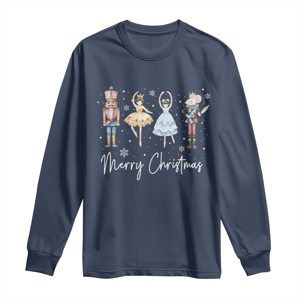 Merry Christmas Nutcracker Ballerina Mouseking Long Sleeve Shirt