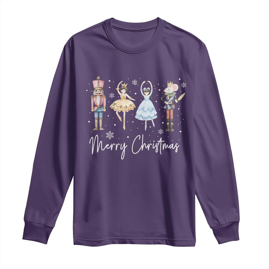 Merry Christmas Nutcracker Ballerina Mouseking Long Sleeve Shirt