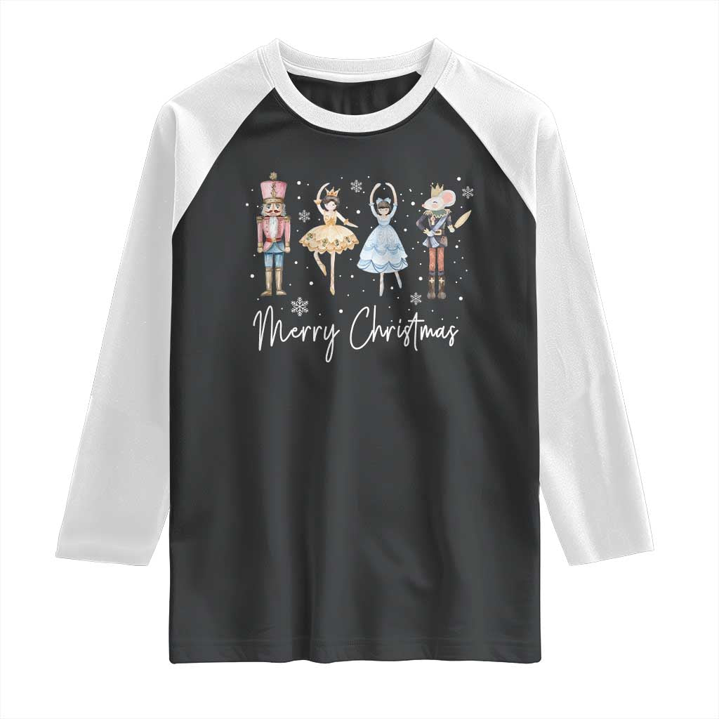Merry Christmas Nutcracker Ballerina Mouseking Raglan Shirt - Wonder Print Shop