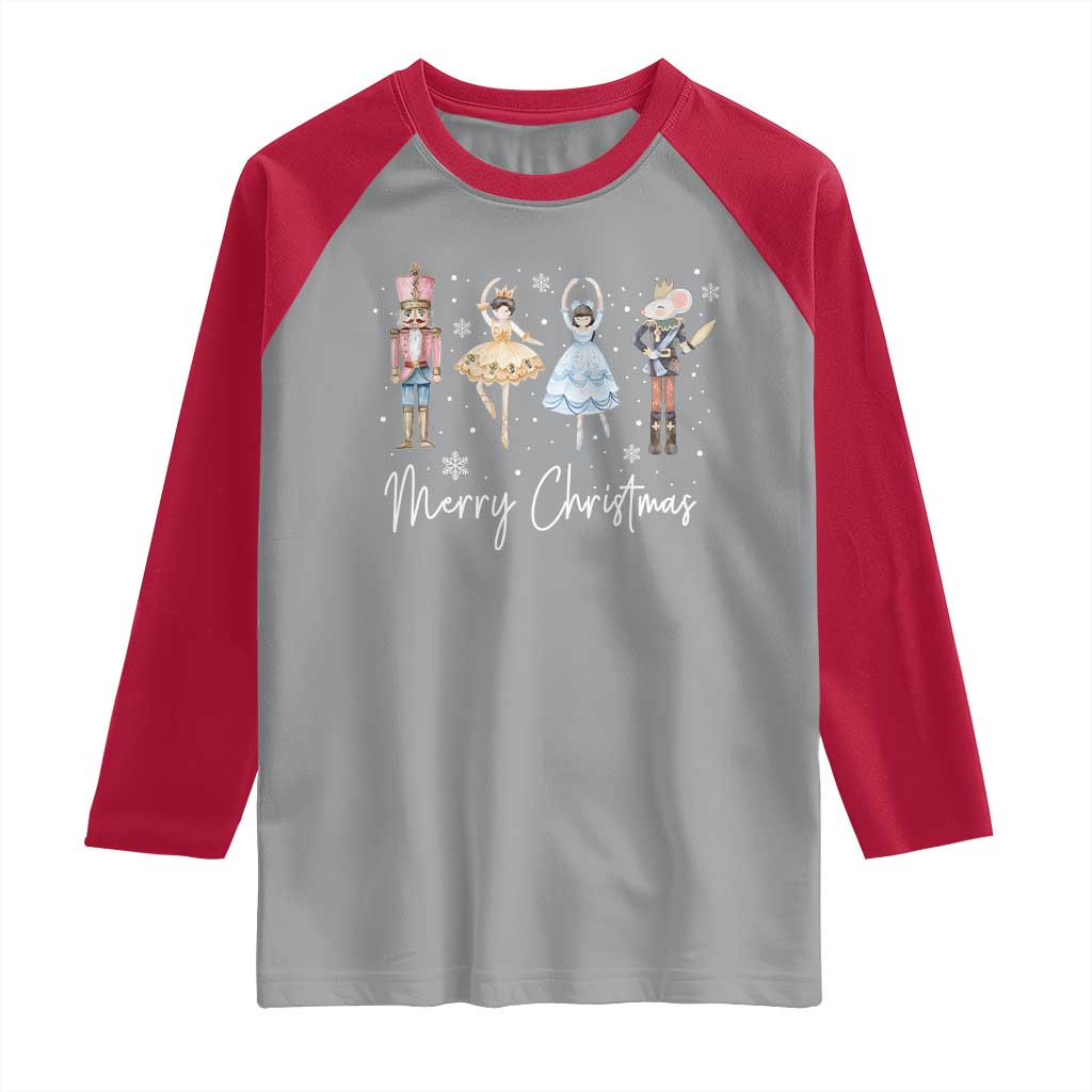 Merry Christmas Nutcracker Ballerina Mouseking Raglan Shirt - Wonder Print Shop