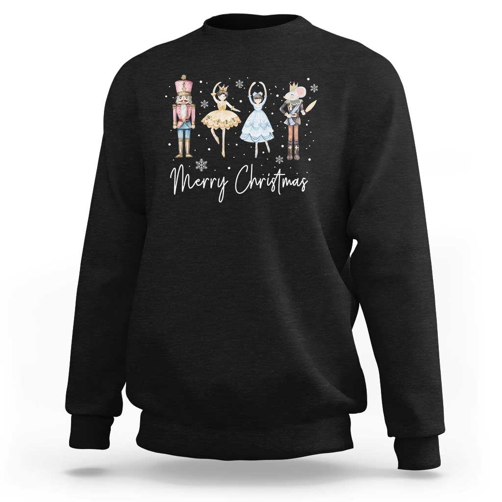 Merry Christmas Nutcracker Ballerina Mouseking Sweatshirt - Wonder Print Shop