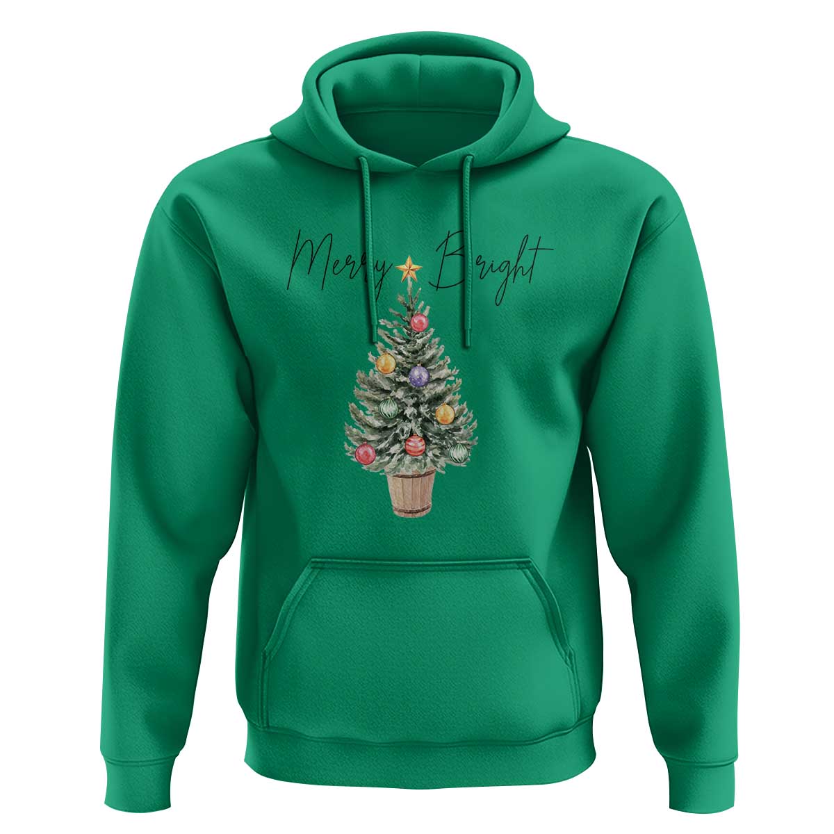 Christmas Hoodie Merry And Bright Retro Xmas Tree