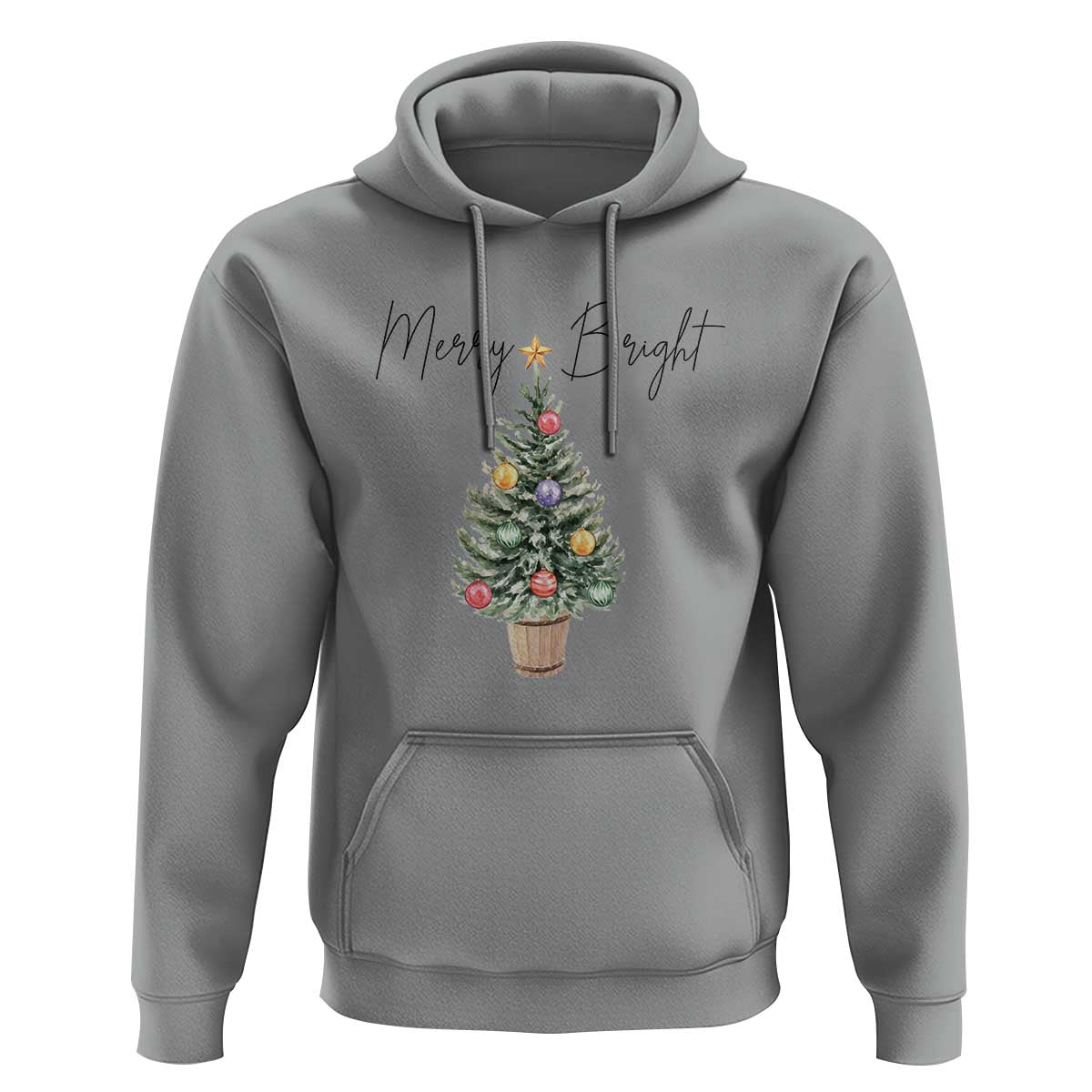 Christmas Hoodie Merry And Bright Retro Xmas Tree
