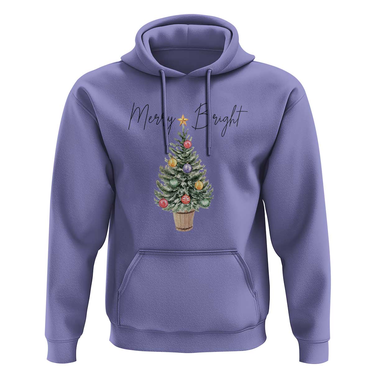 Christmas Hoodie Merry And Bright Retro Xmas Tree