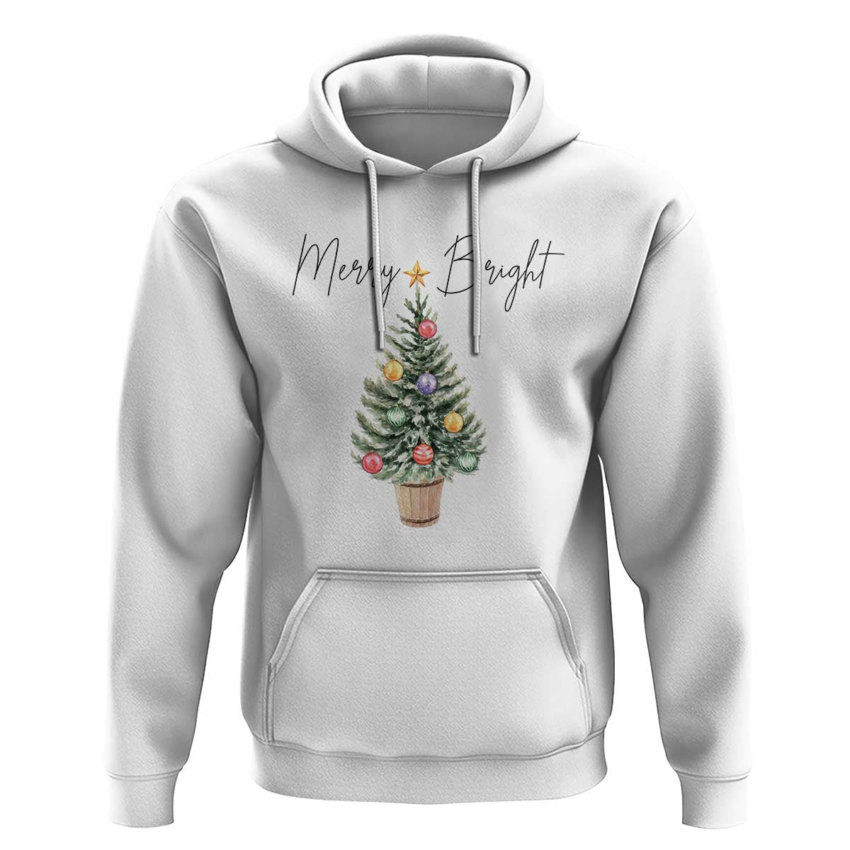 Christmas Hoodie Merry And Bright Retro Xmas Tree