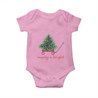 Christmas Baby Onesie Merry And Bright Retro Xmas Tree Wagon