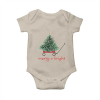 Christmas Baby Onesie Merry And Bright Retro Xmas Tree Wagon