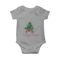 Christmas Baby Onesie Merry And Bright Retro Xmas Tree Wagon