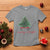 Christmas T Shirt Merry And Bright Retro Xmas Tree Wagon - Wonder Print Shop